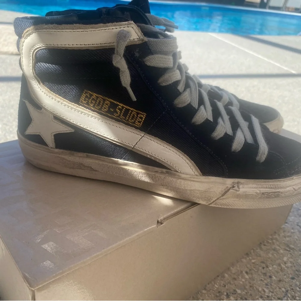 Golden Goose slide.Blue denim and leather white star.Size 37. = 7 in women - Picture 4 of 10